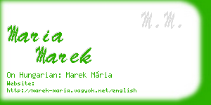 maria marek business card